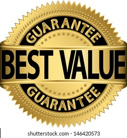 Best Value Guarantee Golden Label, Vector Illustration