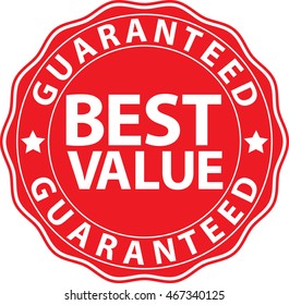 Best value guaranteed red sign, vector illustration