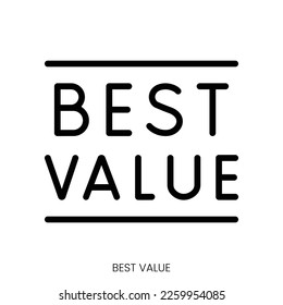 best value icon. Line Art Style Design Isolated On White Background