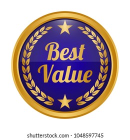 Best value label on white background. Vector illustration