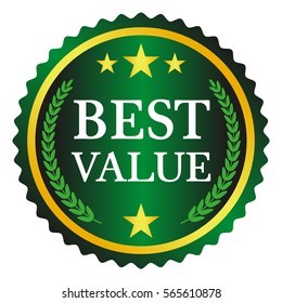 Best value label, vector illustration
