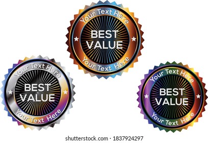 best value premium Rainbow metallic Seal/stamp/badge