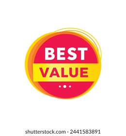 Best value red label icon for announcement, advertising, vector. Modern design template for banner.
