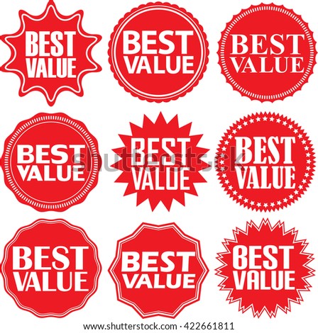 Best value red label. Best value red sign. Best value red banner. Vector illustration