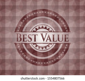 Best Value red seamless geometric emblem.