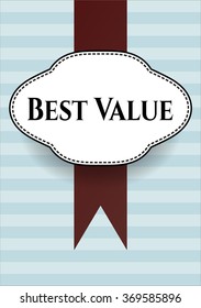 Best Value retro style card or poster