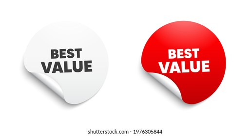 Best Value. Round Sticker With Offer Message. Special Offer Sale Sign. Advertising Discounts Symbol. Circle Sticker Mockup Banner. Best Value Badge Shape. Adhesive Paper Banner. Vector