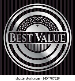 Best Value silver shiny emblem]. Vector Illustration. Mosaic.