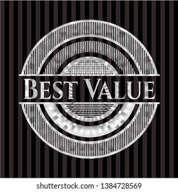 Best Value silvery emblem or badge. Vector Illustration. Mosaic.