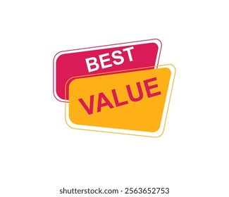
Best Value text on a ribbon. Designed with pink stripe. Vector banner with tag on a transparent background.
