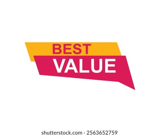
Best Value text on a ribbon. Designed with pink stripe. Vector banner with tag on a transparent background.
