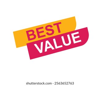 
Best Value text on a ribbon. Designed with pink stripe. Vector banner with tag on a transparent background.
