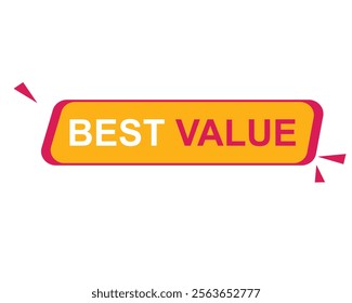 
Best Value text on a ribbon. Designed with pink stripe. Vector banner with tag on a transparent background.
