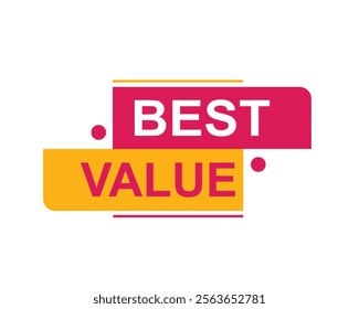 
Best Value text on a ribbon. Designed with pink stripe. Vector banner with tag on a transparent background.
