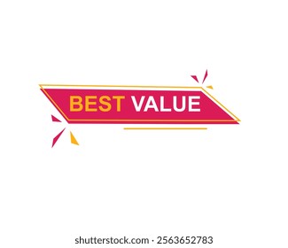 
Best Value text on a ribbon. Designed with pink stripe. Vector banner with tag on a transparent background.
