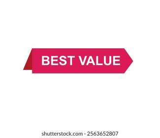 
Best Value text on a ribbon. Designed with pink stripe. Vector banner with tag on a transparent background.
