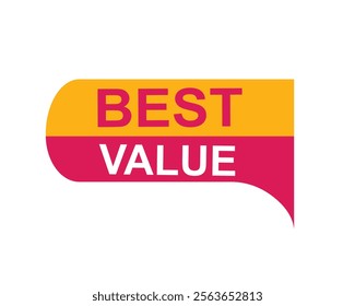 
Best Value text on a ribbon. Designed with pink stripe. Vector banner with tag on a transparent background.
