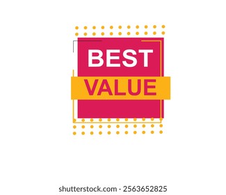 
Best Value text on a ribbon. Designed with pink stripe. Vector banner with tag on a transparent background.
