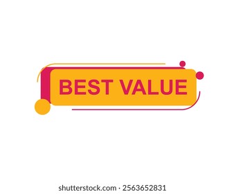 
Best Value text on a ribbon. Designed with pink stripe. Vector banner with tag on a transparent background.
