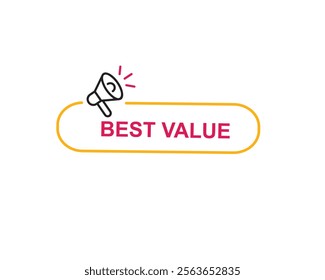 
Best Value text on a ribbon. Designed with pink stripe. Vector banner with tag on a transparent background.
