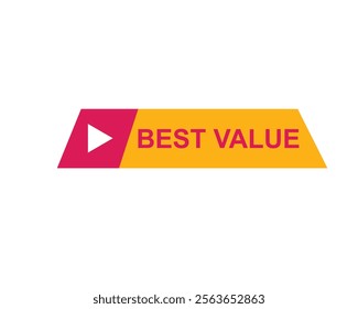 
Best Value text on a ribbon. Designed with pink stripe. Vector banner with tag on a transparent background.
