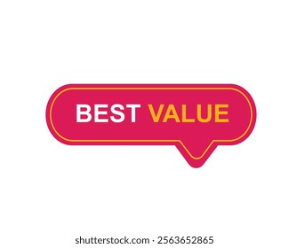 
Best Value text on a ribbon. Designed with pink stripe. Vector banner with tag on a transparent background.
