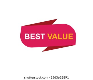 
Best Value text on a ribbon. Designed with pink stripe. Vector banner with tag on a transparent background.
