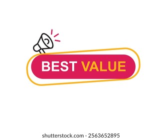 
Best Value text on a ribbon. Designed with pink stripe. Vector banner with tag on a transparent background.
