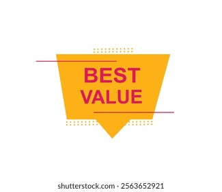 
Best Value text on a ribbon. Designed with pink stripe. Vector banner with tag on a transparent background.
