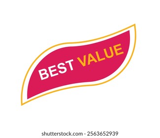 
Best Value text on a ribbon. Designed with pink stripe. Vector banner with tag on a transparent background.
