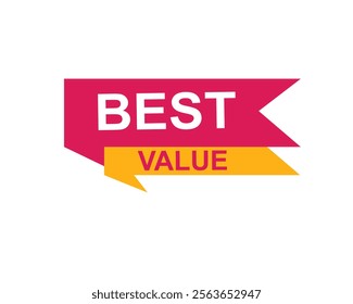 
Best Value text on a ribbon. Designed with pink stripe. Vector banner with tag on a transparent background.
