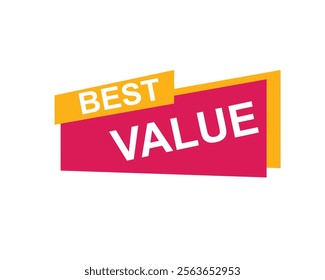 
Best Value text on a ribbon. Designed with pink stripe. Vector banner with tag on a transparent background.
