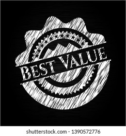 Best Value written with chalkboard texture. Vector Illustration. Detailed.