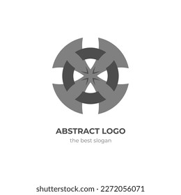 The best vault locker logo icon vector illustration in trendy modern black grayscale design style. Mechanical ring abstrack logo. Editable graphic resources for many purposes.