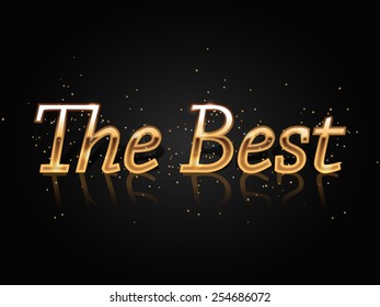 The Best, Vector Glittering Golden Text