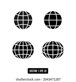 the best vector globe glyph icon for your design project