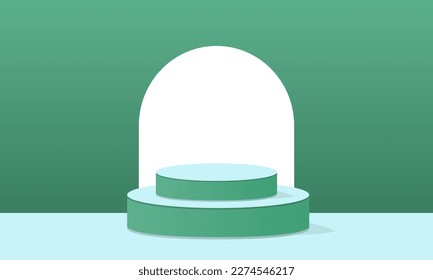 best vector illustration green podium background design, perfect for advertising, social media post, wallpaper, and other graphic needs.