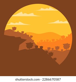 mejor diseño de paisajes de ilustraciones vectoriales, perfecto para publicidad, publicaciones en medios sociales, fondo de pantalla y otras necesidades gráficas.