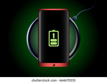 The best vector illustration of wireless charging for smartphone