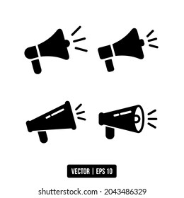 el mejor icono de glifo de megáfono vector para su proyecto de diseño