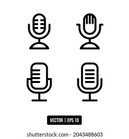 the best vector microphone line icon for your design project