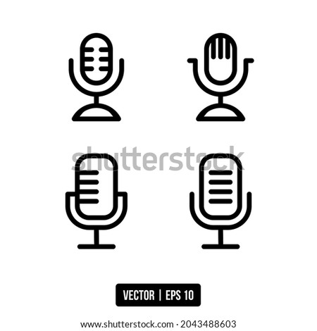 the best vector microphone line icon for your design project