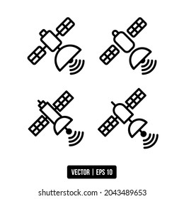el mejor icono de línea de satélite vectorial para su proyecto de diseño