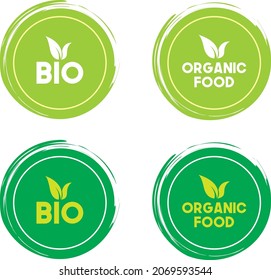 Best vector Set bio, organic logos and badges, label, tag. Vector illustration design.