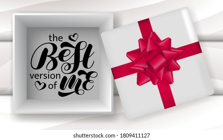 The Best version of me brush lettering. Vector illustration for clothes, banner