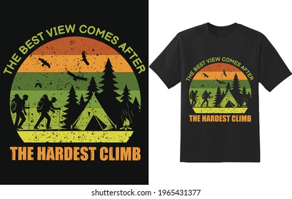 The Best View Comes After The Hardest Climb Vector Retro Tshirt Design