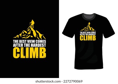 Climbing T-Shirt-Design, Vintage, Typografie