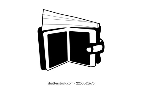 The best wallet simple black flat icon, vector illustration in trendy style. Editable graphic resources for many purposes.