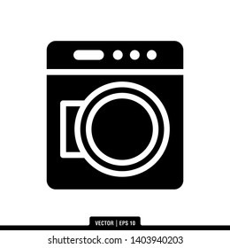 The best washing machine icon vector, illustration logo template in trendy style. Can be used for many purposes.
