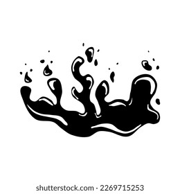 The best water splash or squirting water in black and wite icon. spot, spray, fluid icon vector illustration in trendy flat 3d style. Editable graphic resources for many purposes.